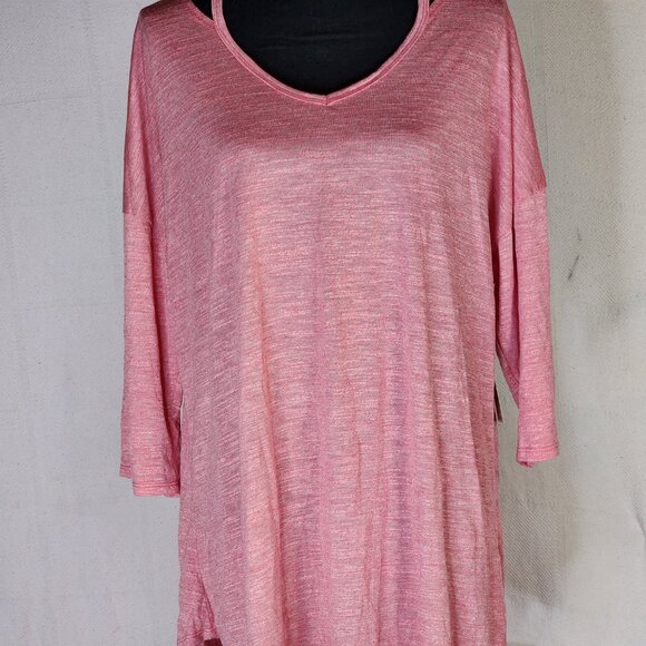Terra and Sky Rose Dust Poly Rayon Cardi Lgth Fashion Tee Generous Fit Sz 0X 14W - Picture 4 of 16